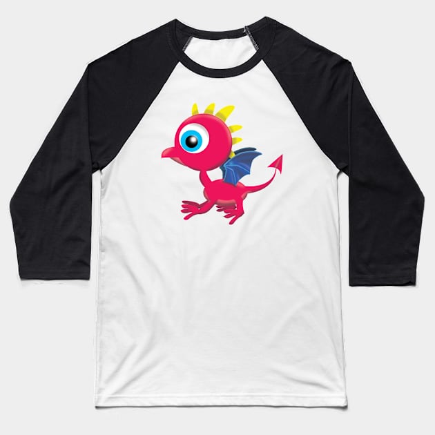 Baby Dragon Baseball T-Shirt by Wickedcartoons